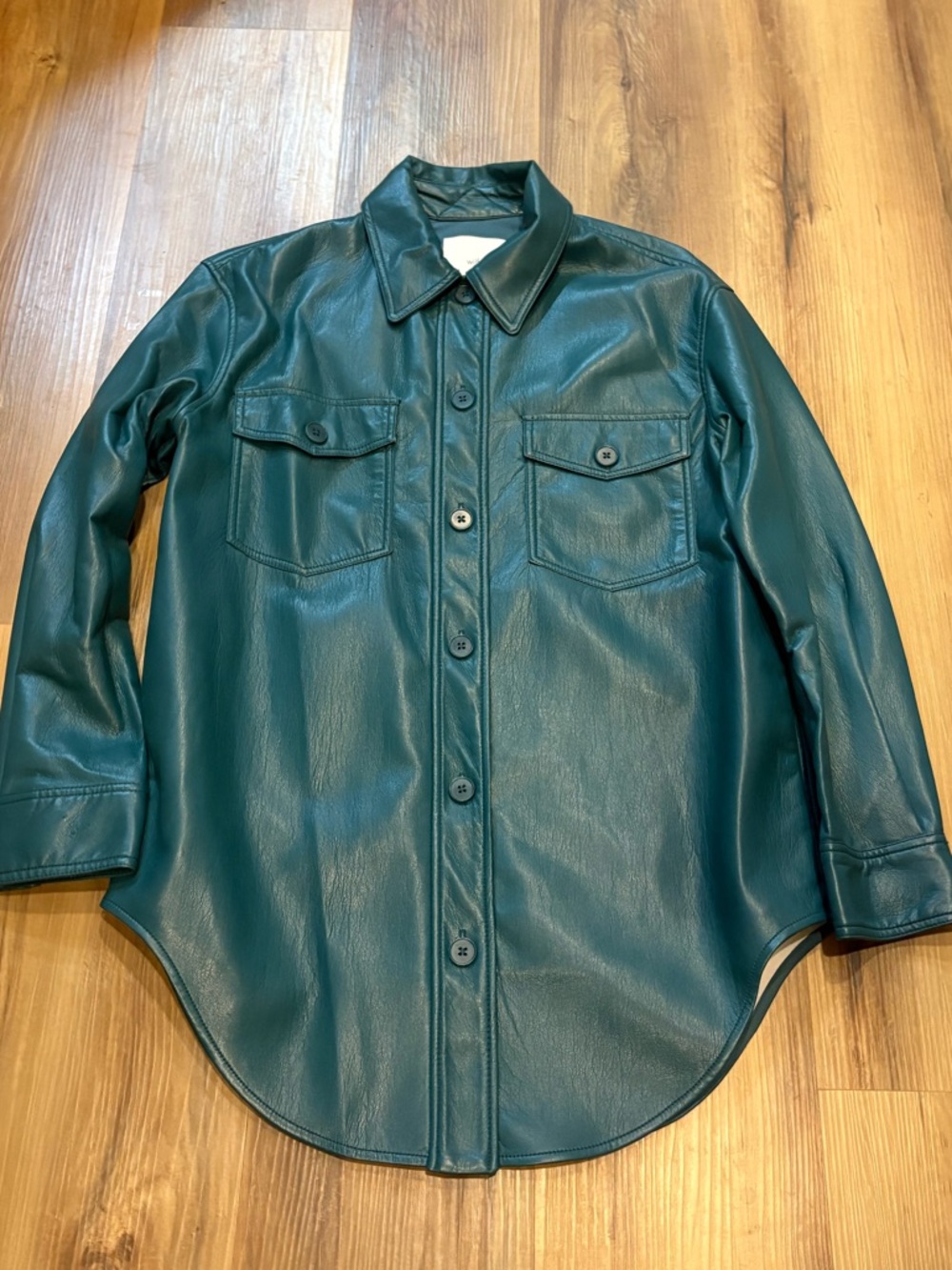 Aritzia Teal Vegan Leather Ganna XS